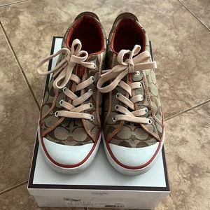 Coach brown Logo sneakers. Wmn's size 8.5